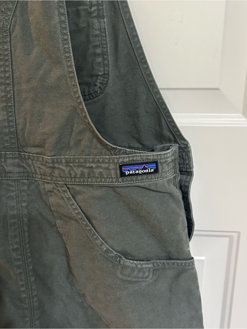 Patagonia Olive Green Cotton Short Overalls - Picture 3 of 5